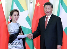 習近平會見緬甸國務資政昂山素季（2019年4月）